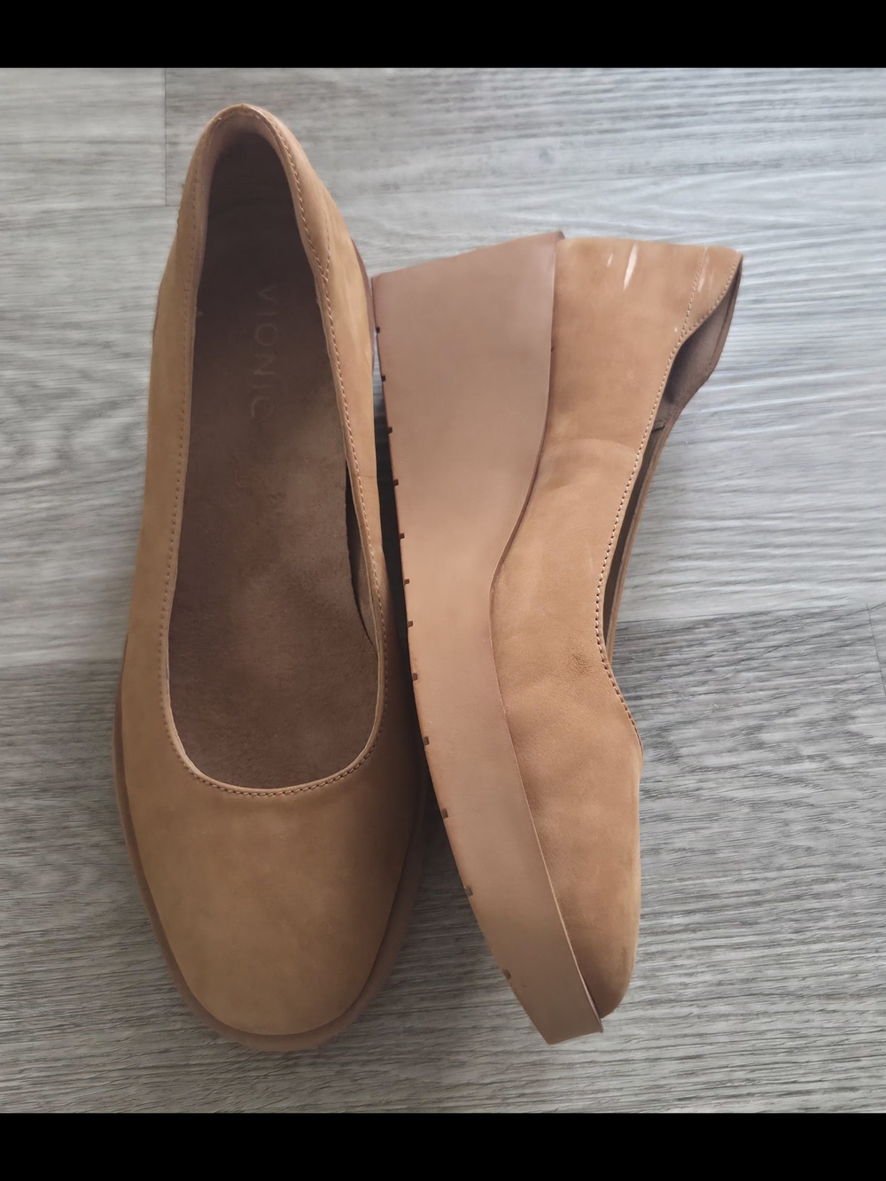 Vionic Tan Wedge Pumps for Women - Picture 3 of 7